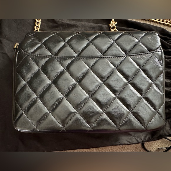 Chanel Mini Flap Matelasse Black Lamb Leather Shoulder / Crossbody Bag 2023 SS - Picture 3 of 5